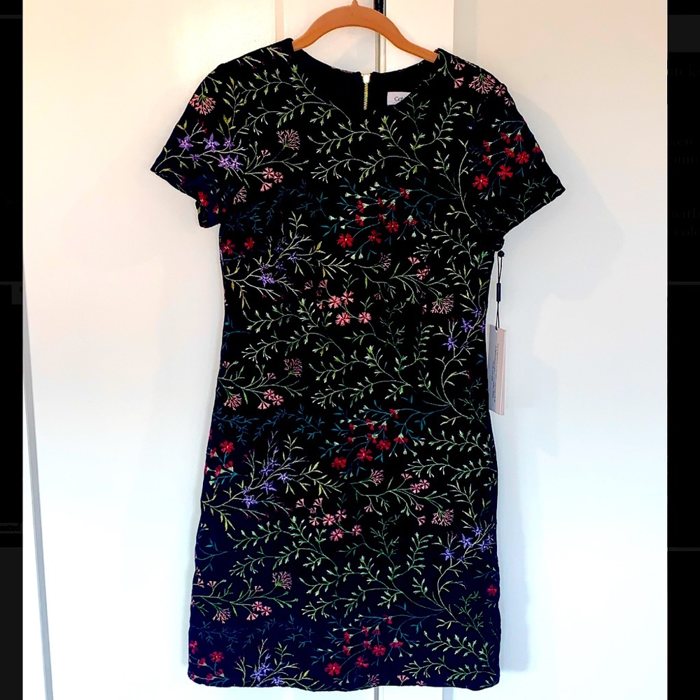 NWT Black velvet shift dress - Calvin Klein